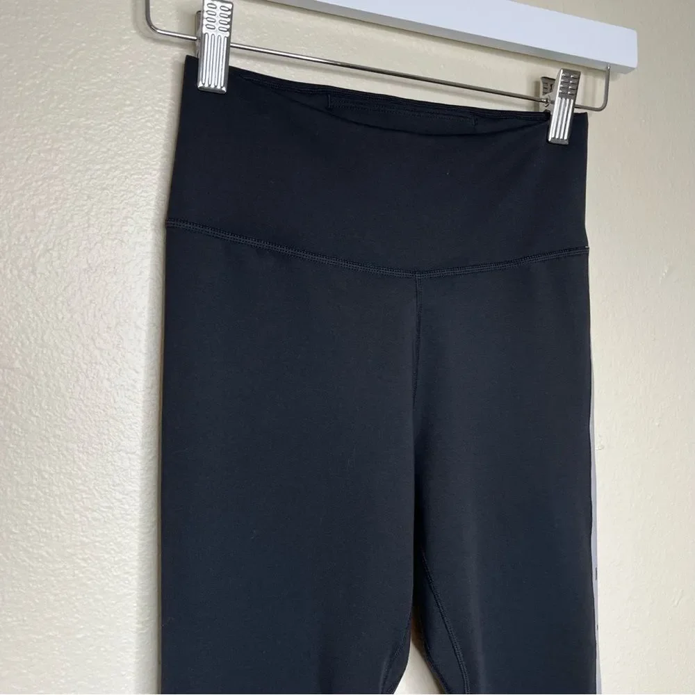 Nike Dri Fit Just Do It Spell Out Black Gray Colorblock Leggings Women Size XS
